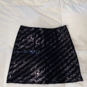 Black Sequin y2k Miniskirt